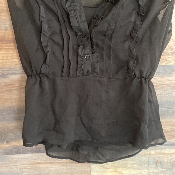 Black Ruffed Top - Picture 3 of 4